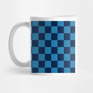 Checked pattern - blue checkerboard Mug